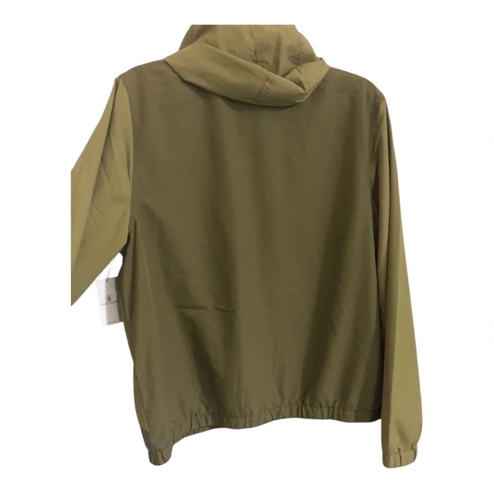 Volcom olive moss green in a breeze hooded windbreaker‎ size large new